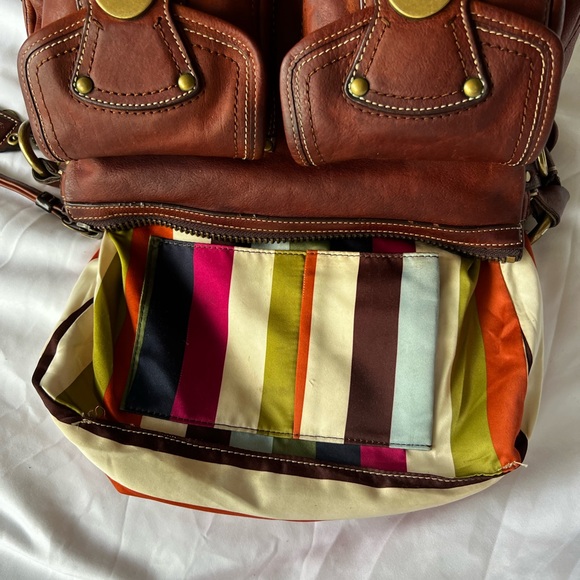65th Anniversary Vintage Coach Chestnut Leather Mandy - Picture 3 of 8